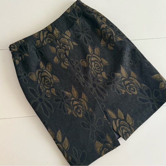 KASPER Embroidered Floral Witchy Dark Academia Goth Teacher Tweed Pencil Skirt - Picture 5 of 6